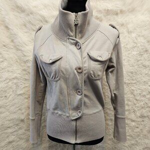 BCBGMAZAZRIA Women's Gray Zip Up Jacket Size: L